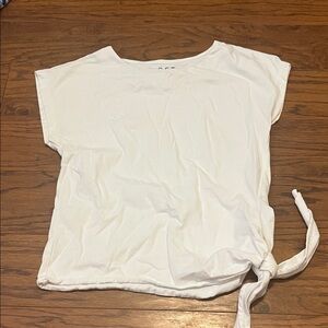 LOFT White Tie-Front Short Sleeve Tee